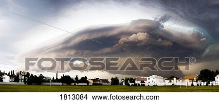 Severe weather forming over houses View Large Photo Image Picture - Severe weather forming over houses. Fotosearch