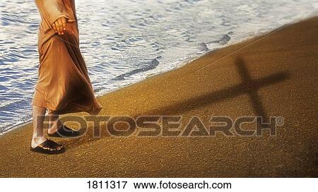Stock Photo - Shadow of the cross. Fotosearch