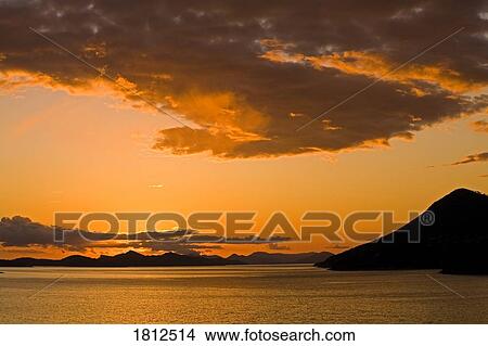 Sunset on the Dalmatian Coast, Dubrovnik area, Croatia View Large Photo Image Picture - Sunset on the Dalmatian Coast, Dubrovnik area, Croatia . Fotosearch