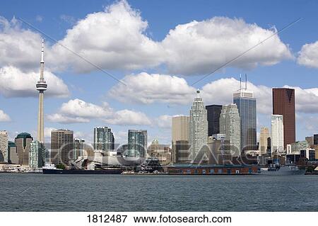 Toronto Skyline, CN Tower View Large Photo Image Stock Photo - Toronto Skyline, CN Tower . Fotosearch
