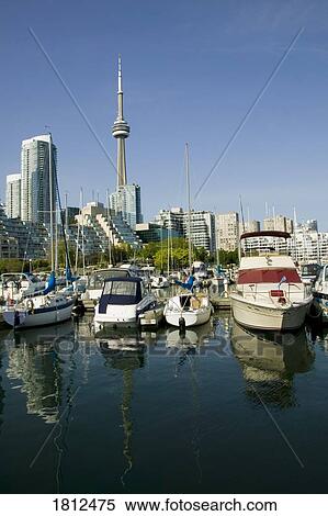 Toronto Skyline, CN Tower, Toronto, Ontario, Canada View Large Photo Image Stock Photography - Toronto Skyline, CN Tower, Toronto, Ontario, Canada . Fotosearch