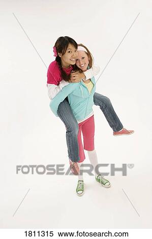 Stock Photography - Two girls together. Fotosearch