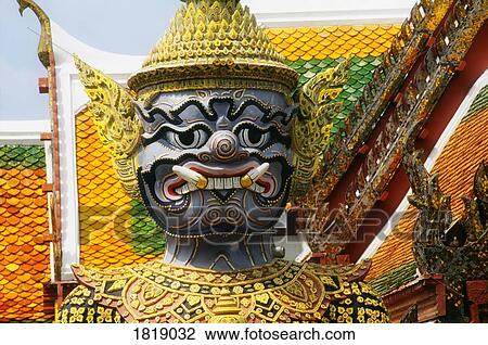 A statue at the Grand Palace in Bangkok, Thailand View Large Photo Image Stock Image - A statue at the Grand Palace in Bangkok, Thailand. Fotosearch