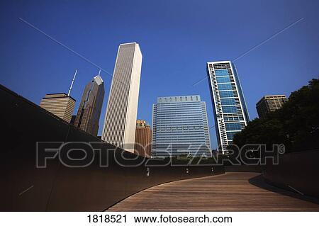 Stock Image - A walkway in Chicago, Illinois, USA. Fotosearch
