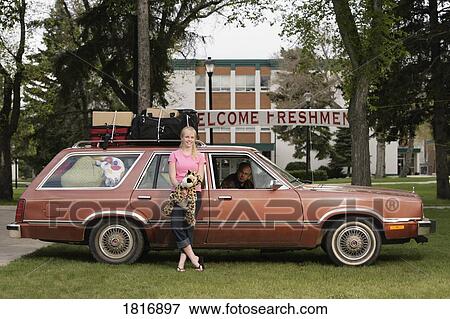 A woman arriving at college View Large Photo Image Stock Photo - A woman arriving at college. Fotosearch