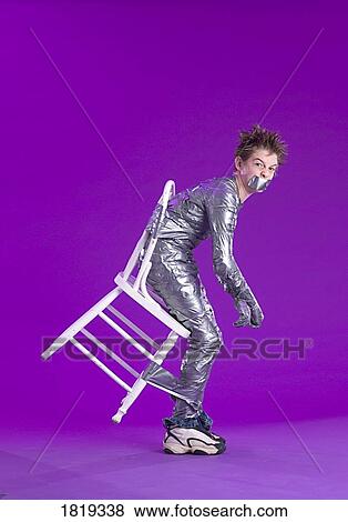 Stock Photo - Boy bound by duct tape. Fotosearch
