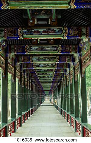 Covered walkway at the Summer Palace, Beijing, China View Large Photo Image Stock Photography - Covered walkway at the Summer Palace, Beijing, China. Fotosearch