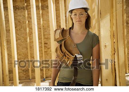 Female construction worker View Large Photo Image Stock Image - Female construction worker. Fotosearch