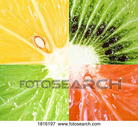 Stock Photo - Fresh fruit slices. Fotosearch