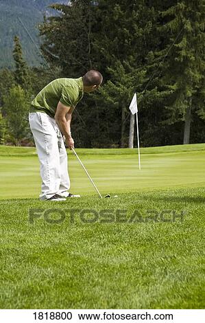 Stock Image - Golfer on the golf course. Fotosearch