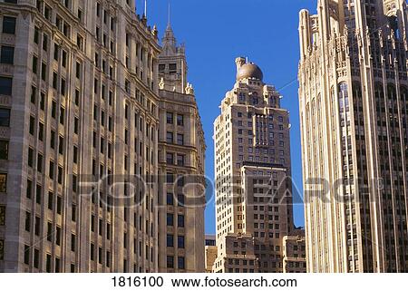 Historic skyscrapers in Chicago, Illinois, USA View Large Photo Image Stock Image - Historic skyscrapers in Chicago, Illinois, USA . Fotosearch