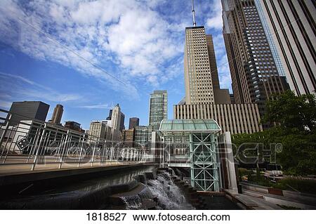 Stock Photo - Low angle view of downtown Chicago, Illinois, USA. Fotosearch