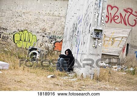 Man beside graffiti View Large Photo Image Stock Photograph - Man beside graffiti. Fotosearch