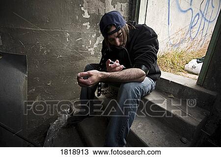 Man injecting drugs View Large Photo Image Stock Image - Man injecting drugs. Fotosearch