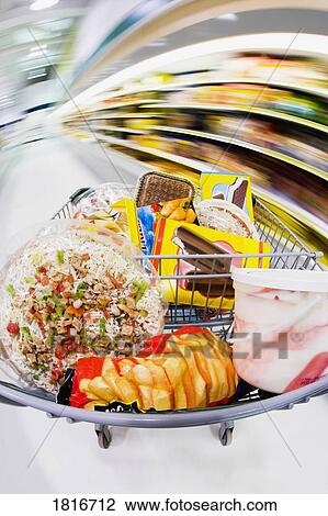 Shopping cart with food View Large Photo Image Stock Image - Shopping cart with food. Fotosearch
