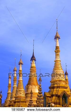 Stock Photo - Shwedagon Pagoda at Yangon, Myanmar, Burma. Fotosearch