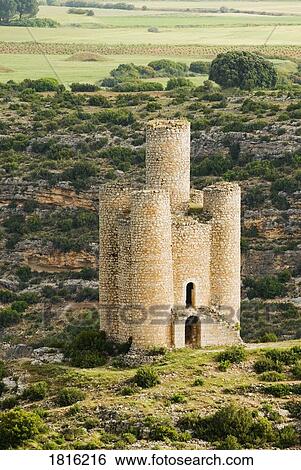 Stock Photograph - Small Tower adjacent to the Castle at Alarcón, Cuenca, Castilla - La Mancha, Spain. Fotosearch
