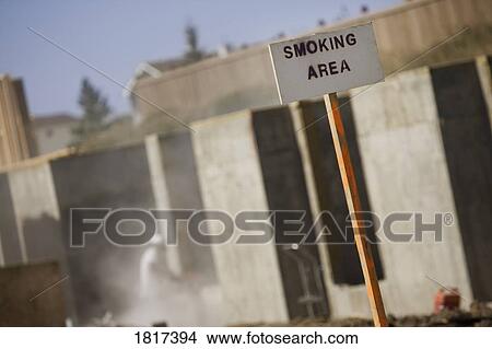 Picture - Smoking area sign. Fotosearch