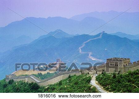 Stock Photograph - The Great Wall of China at Badaling . Fotosearch