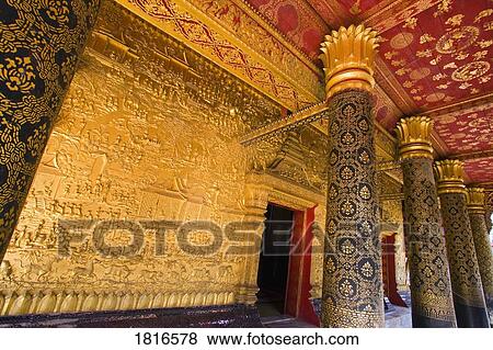 Wat Mai Temple in Luang Prabang, Laos  View Large Photo Image Stock Photo - Wat Mai Temple in Luang Prabang, Laos . Fotosearch