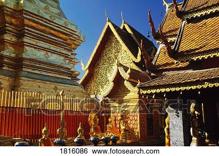 Wat Phra That Doi Suthep temple in Thailand View Large Photo Image Stock Photograph - Wat Phra That Doi Suthep temple in Thailand . Fotosearch