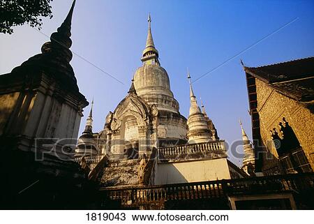 Stock Image - Wat Suan Doc Temple in Chiang Mai, Thailand. Fotosearch