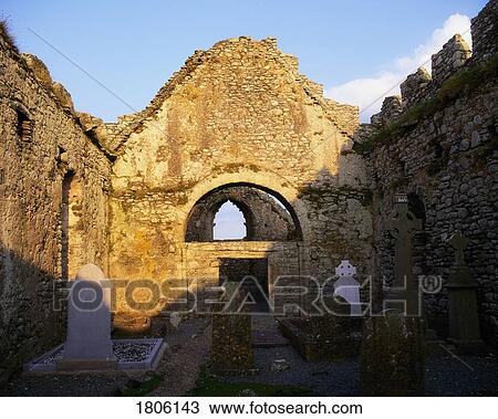 Stock Image - Abbeys, 13th Century, St. Mary's Church, Bannow, Co Wexford, Ireland. Fotosearch