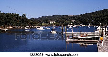 Stock Image - Boat harbor in Acadia, Maine, USA. Fotosearch
