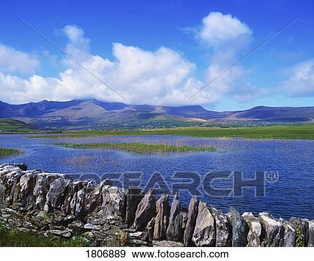 Stock Photo - Central mountain range including Mount Brandon on the Dingle Peninsula, County Kerry, Ireland. Fotosearch