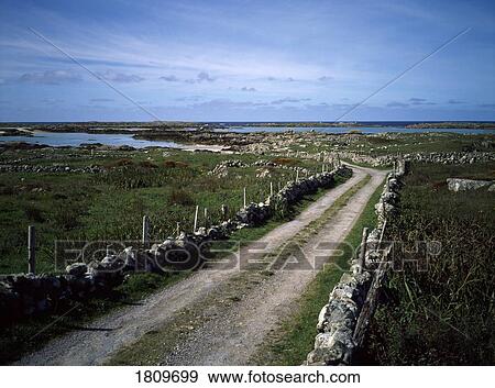 Stock Photo - Dirt road, Ireland. Fotosearch