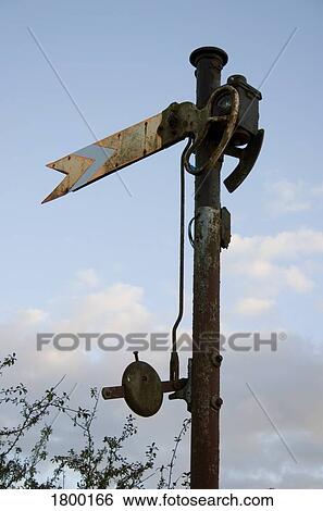 Stock Photograph - Disused Railway Signal, Ballyvoyle, Co Waterford, Ireland. Fotosearch
