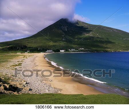 Doogort Beach and Slievemore Mountain, Achill Island, Co Mayo, Ireland View Large Photo Image Stock Photograph - Doogort Beach and Slievemore Mountain, Achill Island, Co Mayo, Ireland. Fotosearch