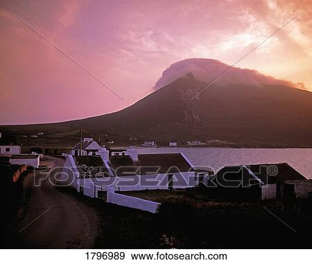 Doogort Village and Slievemore, Achill Island, Co Mayo, Ireland View Large Photo Image Stock Photo - Doogort Village and Slievemore, Achill Island, Co Mayo, Ireland. Fotosearch