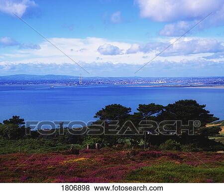 Dublin bay, from Howth Head towards Dublin City, County Dublin, Ireland View Large Photo Image Stock Photo - Dublin bay, from Howth Head towards Dublin City, County Dublin, Ireland. Fotosearch