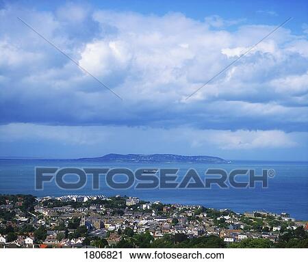 Stock Image - Dublin Bay from Killiney Head and towards Howth Head, Ireland. Fotosearch