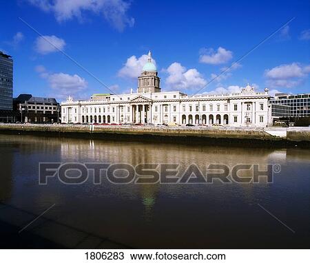 Stock Image - Dublin, The Custom House, Ireland. Fotosearch