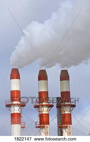 Emissions from smokestacks View Large Photo Image Stock Photo - Emissions from smokestacks . Fotosearch