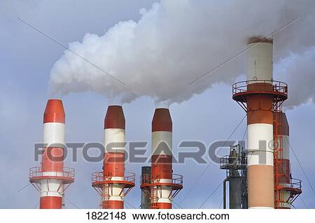 Emissions from smokestacks View Large Photo Image Stock Photo - Emissions from smokestacks . Fotosearch