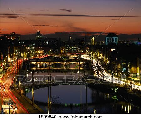 Evening over River Liffey towards Four Courts, Dublin, Ireland View Large Photo Image Stock Image - Evening over River Liffey towards Four Courts, Dublin, Ireland. Fotosearch