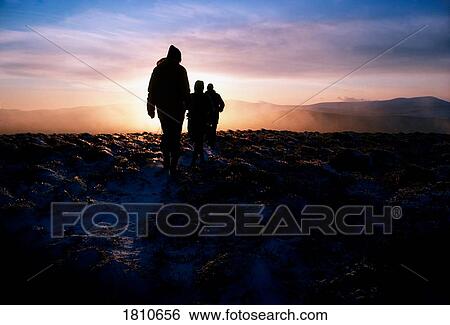 Stock Photograph - Hikers in the Wicklow Mountains, Co Wicklow, Ireland. Fotosearch