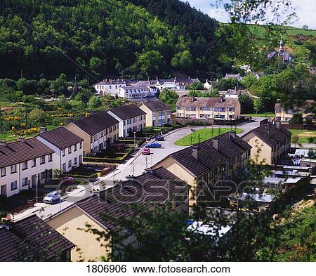 Stock Photograph - Housing, Avoca, Co Wicklow, Ireland. Fotosearch