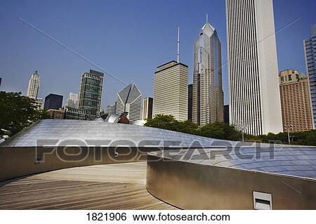 Stock Photograph - Jay Pritzker Pavilion, Millennium Park, Chicago, Illinois, USA. Fotosearch