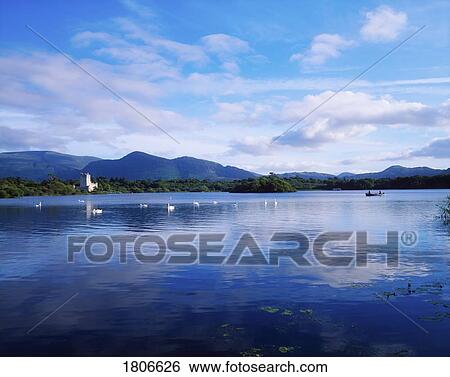 Killarney, Co Kerry, Lough Leane with Ross Castle in the distance, Ireland View Large Photo Image Stock Photograph - Killarney, Co Kerry, Lough Leane with Ross Castle in the distance, Ireland. Fotosearch