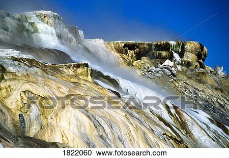 Stock Image - Mammoth Hot Springs, Yellowstone National Park, Wyoming, USA. Fotosearch
