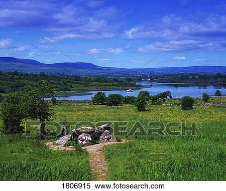 Stock Photography - Megalithic site, Lough Scur, Co Leitrim, Ireland. Fotosearch