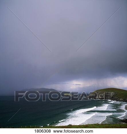 Rainstorm over Dunmore Head, Blasket Islands, Co Kerry View Large Photo Image Stock Photo - Rainstorm over Dunmore Head, Blasket Islands, Co Kerry. Fotosearch