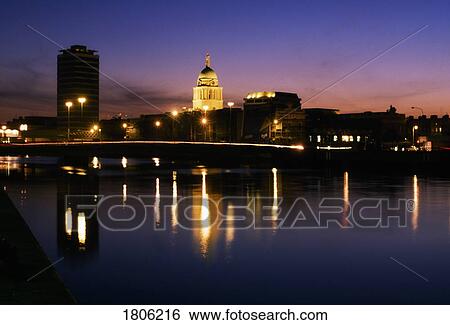 Stock Photograph - River Liffey, Customs House and Liberty Hall, Dublin, Ireland. Fotosearch