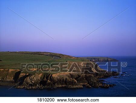 Road & cliffs, The Copper Coast, Co Waterford, Ireland View Large Photo Image Stock Image - Road & cliffs, The Copper Coast, Co Waterford, Ireland. Fotosearch