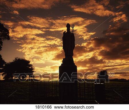 Stock Photograph - Sculpture of St. Patrick, Hill of Tara, Co Meath, Ireland. Fotosearch