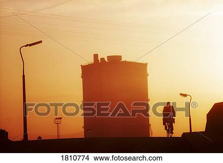 Picture - The old Dublin gasometer, Dublin, Ireland. Fotosearch